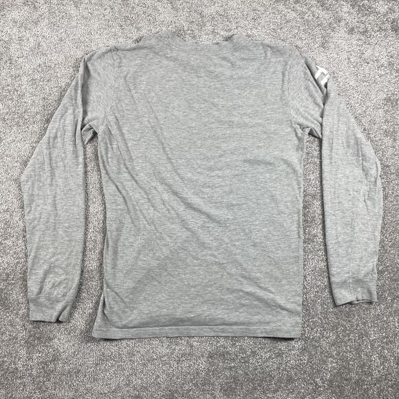 North Face T Shirt Mens Small Spell Out Long Sleeve Outdoors Hiking Gray - Picture 3 of 8